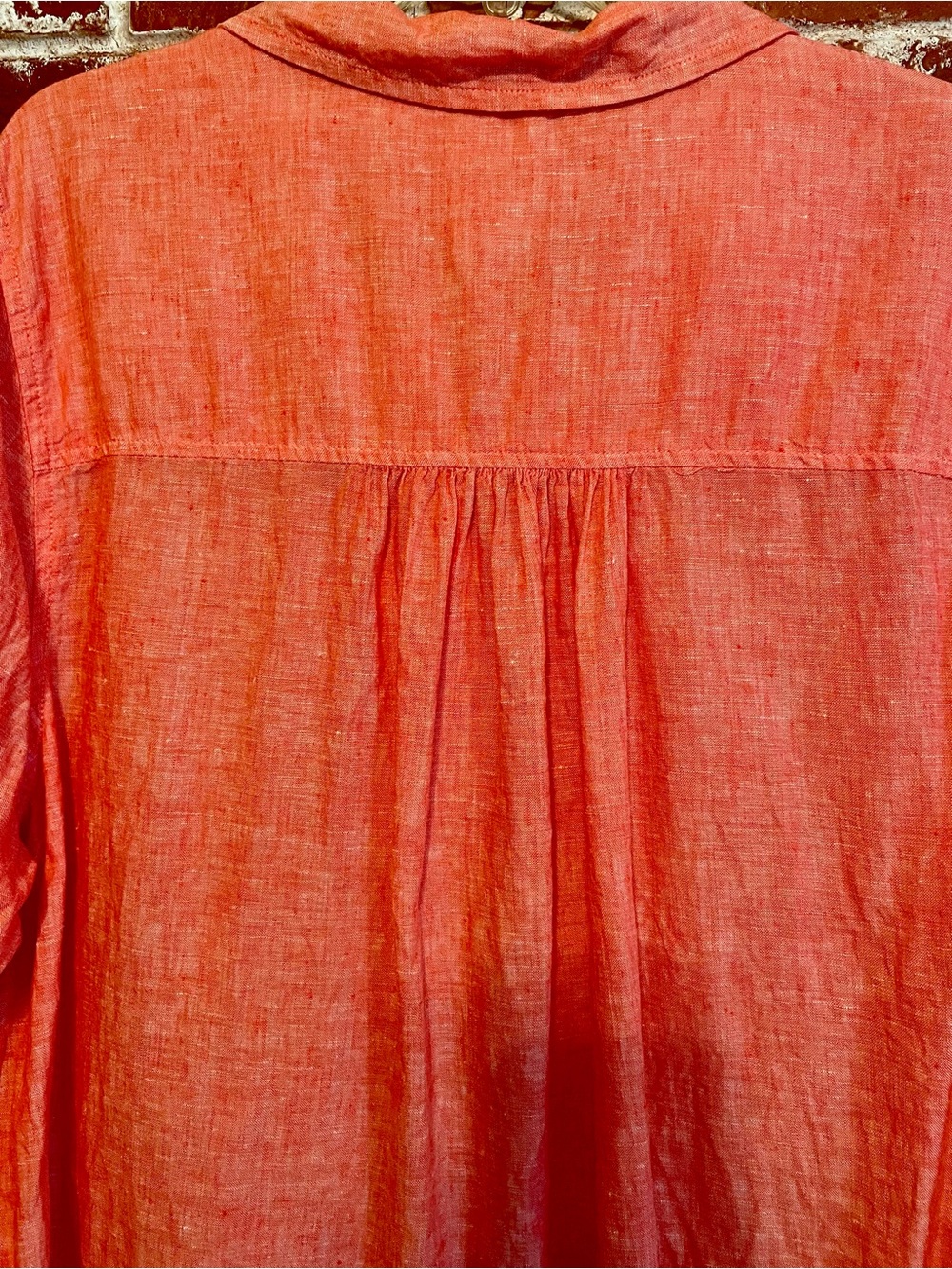 Sigrid Olsen Linen Coral Popiver Tunic Blouse. Size 2X. - Picture 6 of 10